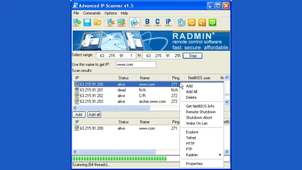Famatech Advanced IP Scanner and Port Scanner Guide