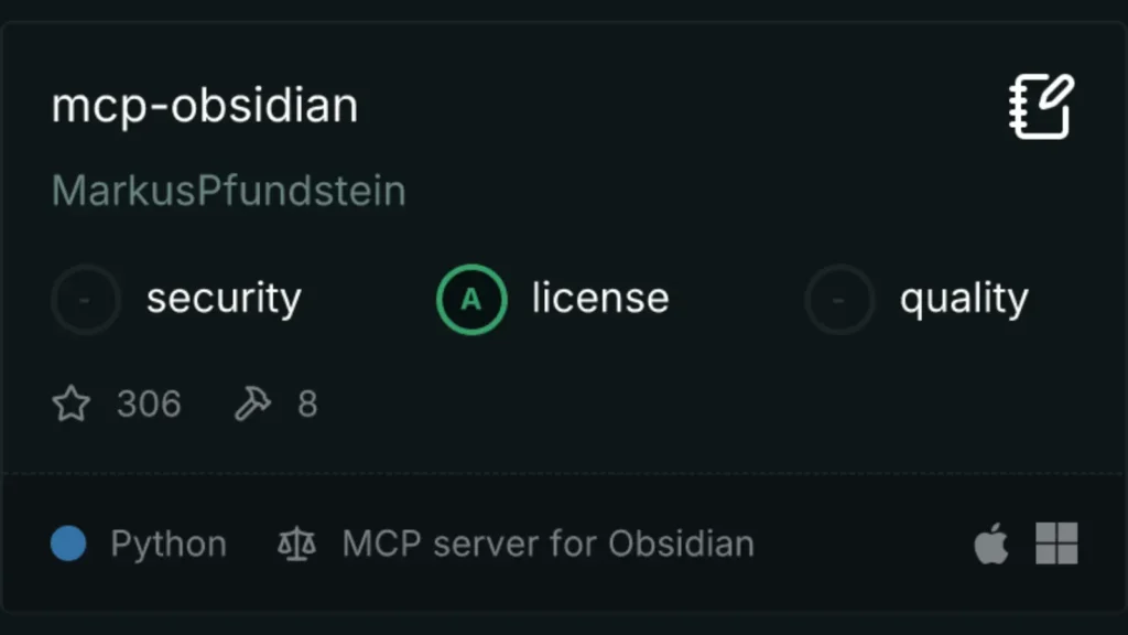 Obsidian MCP Server for AI-Powered Note Management